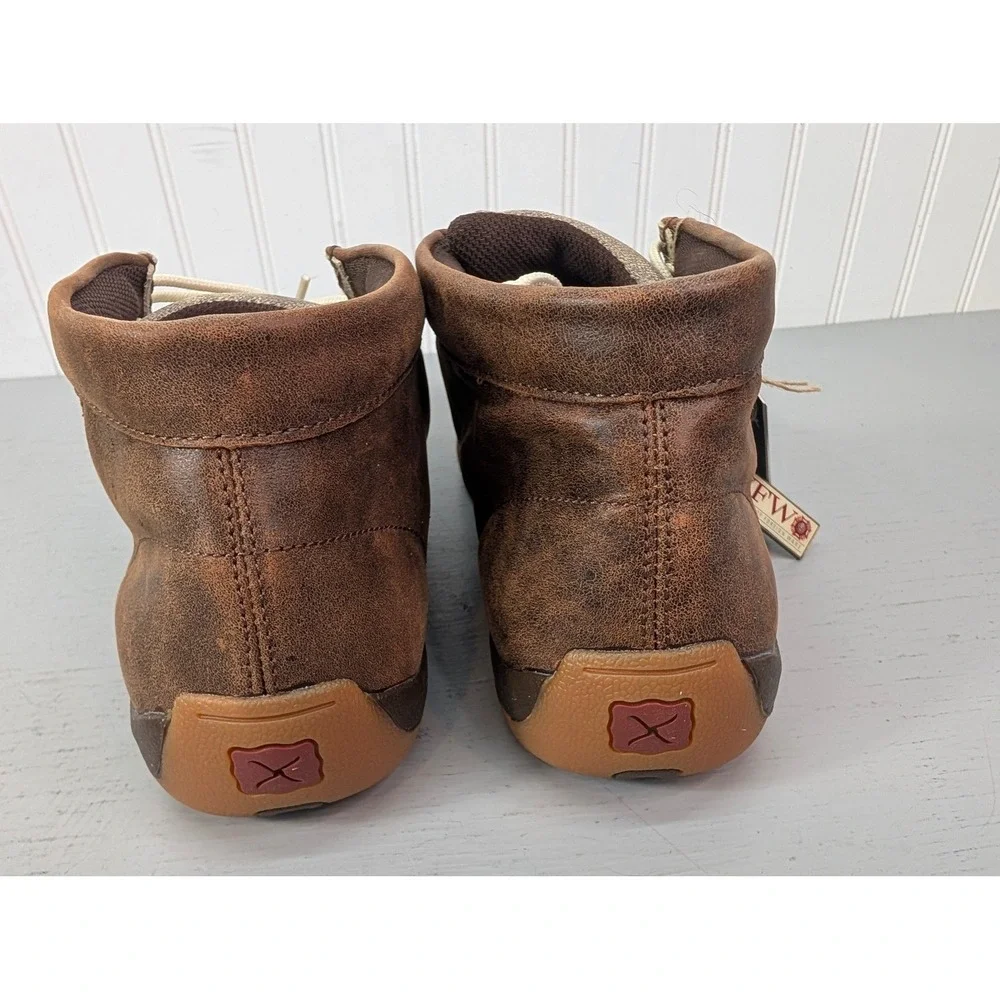 Twisted Mens Chukka Driving Moc MDM0075 Brown/Ivory USA Flag Casual Size 12M NOB